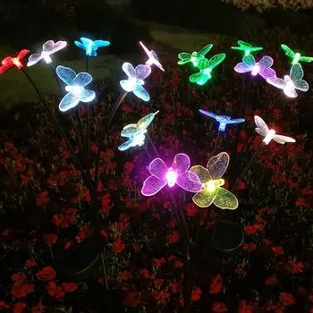 Пеперуда, слънчев двигател светлина за косене на трева, водоустойчива декоративна пътека, поддържан осветителни тела, Лесна инсталация, с регулируема яркост за домашна градина