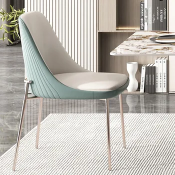 Лесен Луксозен стол за хранене, модерен стол с облегалка, прост стол за почивка, домашен стол за ресторант в скандинавски стил, стол за дневна