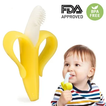 Висококачествени детски играчки-прорезыватели на БПА, банановое пръстен за никнене на млечни Зъби, силиконова дъвки, четка за Зъби, Топки за хранене, Подарък За Бебе