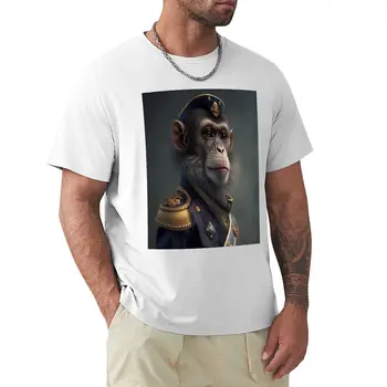 Тениска с изображение на маймуна офицер от Императорската морската пехота, мъжки облекла в стил аниме, мъжки спортни ризи