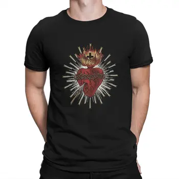Забавната класическа тениска Sacred Heart of Jesus Christ за мъже, тениска с кръгло деколте, риза с къс ръкав God Jesus, летни дрехи