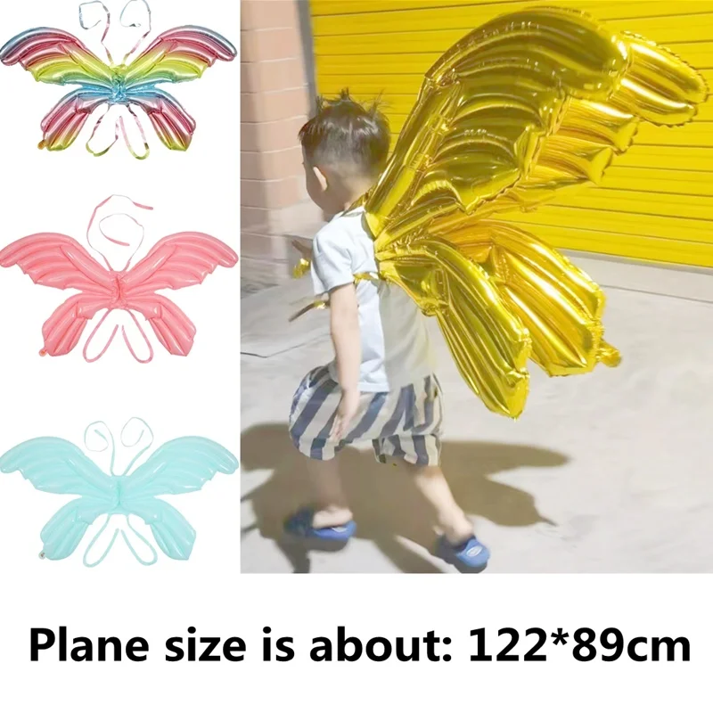Голям балон с крила на пеперуда 122*89 см, отзад окачени балони балони, играчки за Ден за защита на децата, балон, за сватба, за рожден Ден - 0