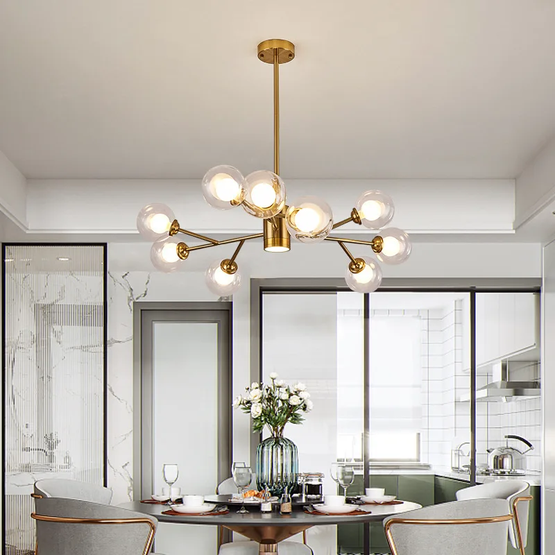 Постмодернистская златисто-черна полилей, на creative осветление дизайн от молекулно стъкло за хола, спалня, кухня, островен осветление - 4